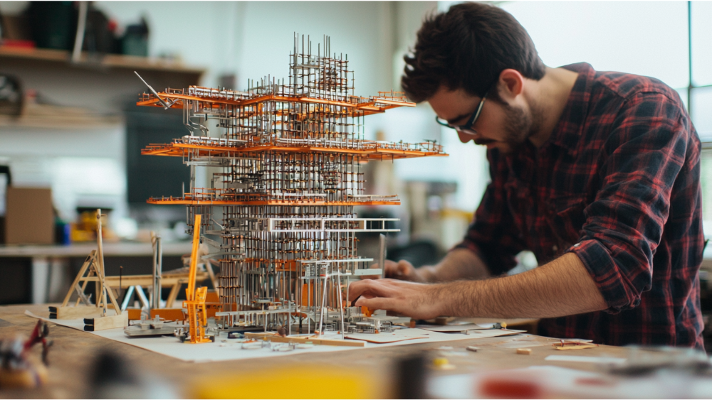 A structural engineer building a model